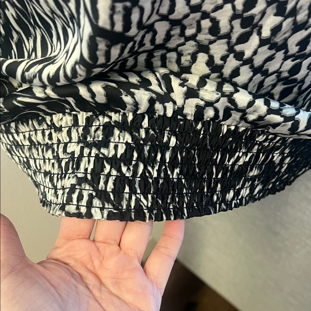 Cache Black And White Patterned Halter Blouse - image 4